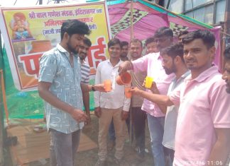 माजी न.प.उपाध्यक्ष अनिल भाऊ कुनघाडकर यांच्या हस्ते इंदिरानगर येथे पाणपोई चे उदघाटन