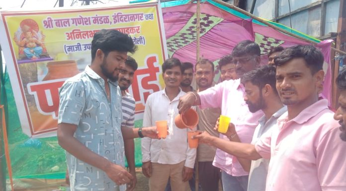 माजी न.प.उपाध्यक्ष अनिल भाऊ कुनघाडकर यांच्या हस्ते इंदिरानगर येथे पाणपोई चे उदघाटन