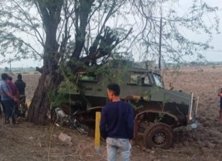 भूसुरुंगविरोधी वाहनाच्या धडकेत दुचाकीस्वार ठार, २ गंभीर
