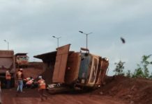 सुरजागड लोहखदान मध्ये भीषण अपघात