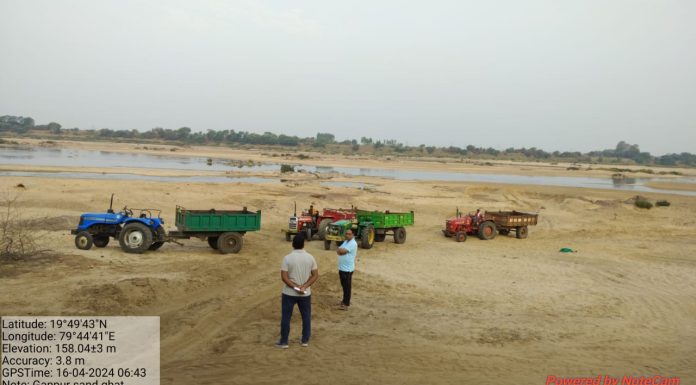 अवैध वाळू उपसा करणारी चार वाहने जप्त