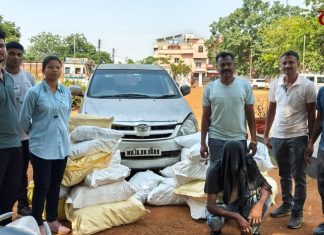 गडचिरोली पोलिसांची मोठी कारवाई ; ९.२४ लाखांची सुगंधित तंबाखूसह इनोव्हा जप्त, दोघांविरुद्ध गुन्हा दाखल