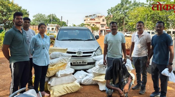 गडचिरोली पोलिसांची मोठी कारवाई ; ९.२४ लाखांची सुगंधित तंबाखूसह इनोव्हा जप्त, दोघांविरुद्ध गुन्हा दाखल
