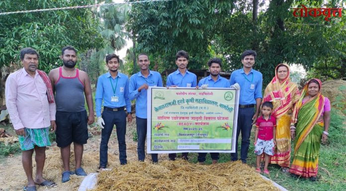 चित्तरंजनपूर येथे कृषी विद्यार्थ्यांनी दिले वैरणीवरील युरिया प्रक्रियेचे धडे