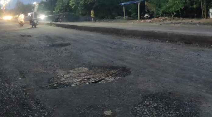 गडचिरोली – आरमोरी मार्गावरील खड्ड्यांमुळे नागरिक त्रस्त ;