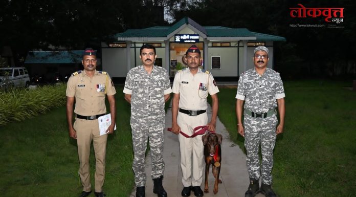 गडचिरोली पोलीस दलातील श्वान सारा हीने पटकाविले सुवर्णपदक