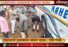 गडचिरोलीत अपघातांची मालिका कायम : ट्रॅव्हल्सची दुचाकीला भीषण धडक ;