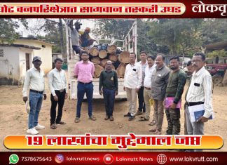 घोट वनपरिक्षेत्रात सागवान तस्करी उघड ; सुमारे १९ लाखांचा मुद्देमाल जप्त