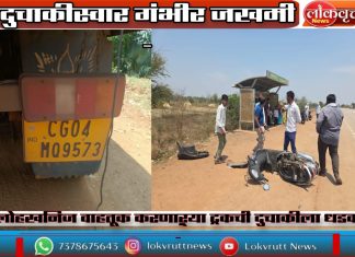 लोहखनिज वाहतूक करणाऱ्या ट्रकची दुचाकीला धडक ; दुचाकीस्वार गंभीर जखमी