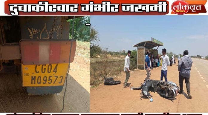 लोहखनिज वाहतूक करणाऱ्या ट्रकची दुचाकीला धडक ; दुचाकीस्वार गंभीर जखमी