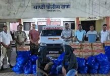 रुग्णवाहिकेतून दारू तस्करीचा भंडाफोड ; सायरनचा गैरवापर करून पोलिसांना चकवा