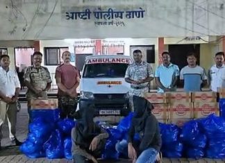 रुग्णवाहिकेतून दारू तस्करीचा भंडाफोड ; सायरनचा गैरवापर करून पोलिसांना चकवा