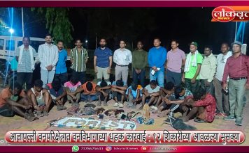 आलापल्ली वनपरिक्षेत्रात वनविभागाच्या धडक कारवाई : १२ शिकारीच्या आवळल्या मुसक्या