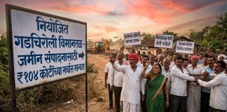 नियोजित गडचिरोली विमानतळाच्या जमीन संपादनासाठी 104 कोटींच्या खर्चास प्रशासकीय व वित्तीय मान्यता