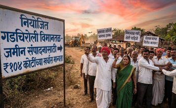 नियोजित गडचिरोली विमानतळाच्या जमीन संपादनासाठी 104 कोटींच्या खर्चास प्रशासकीय व वित्तीय मान्यता