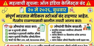 संपूर्ण भारतात मेडिकल स्टोअर्स राहणार बंद