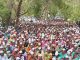 जमीन अधिग्रहनाविरोधात हजारो शेतकऱ्यांचा बैल-बंडी घेऊन जिल्हाधिकारी कार्याल्यासमोर ठिय्या आंदोलन